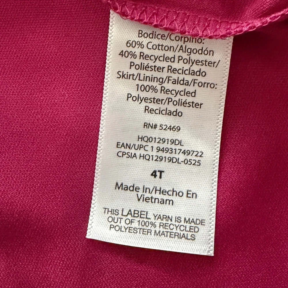 Wonder Nation Ribbed Long Sleeve Tutu Dress Magenta Berry Red Size 4T